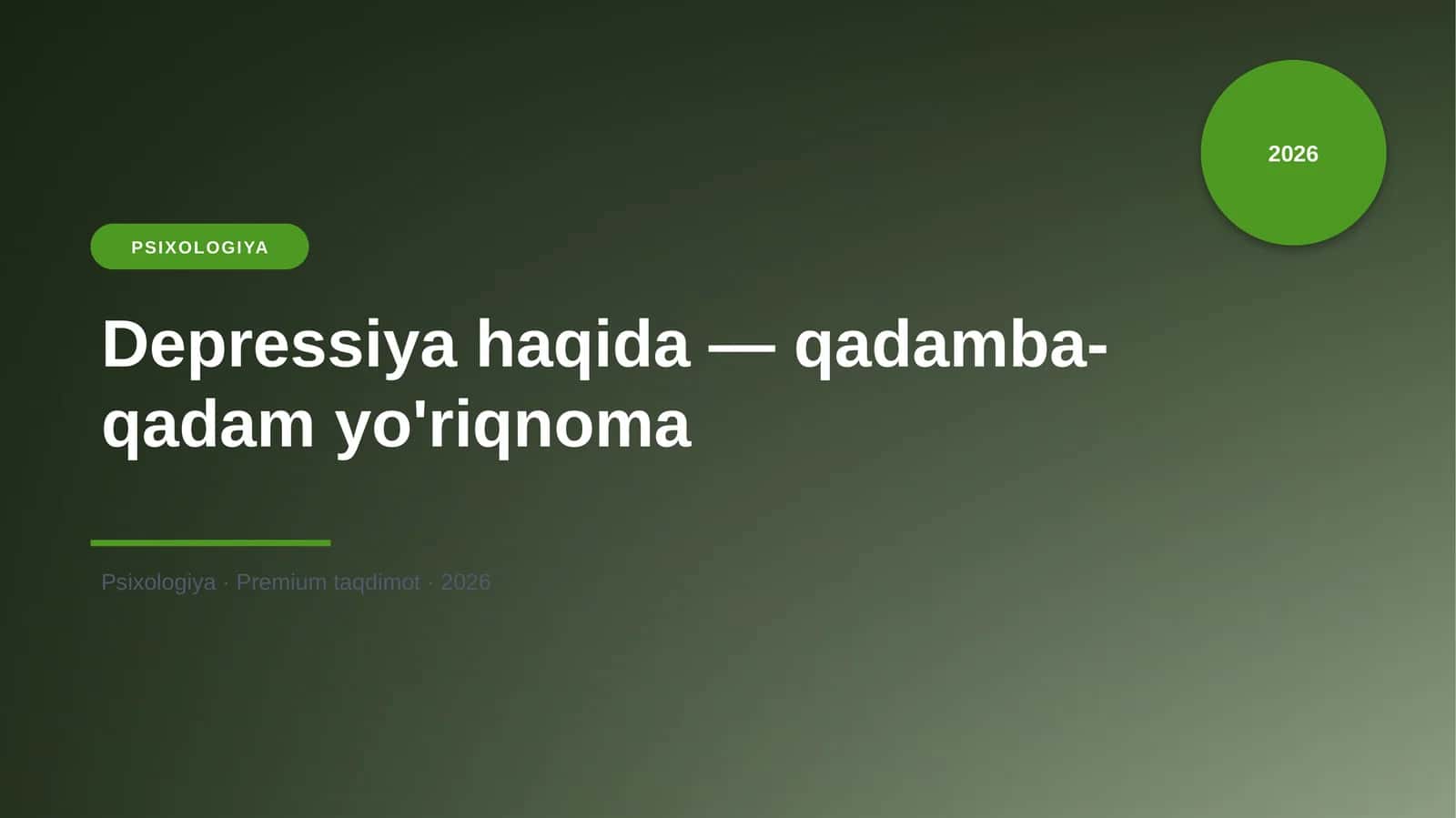 Depressiya haqida — qadamba-qadam yo'riqnoma 1