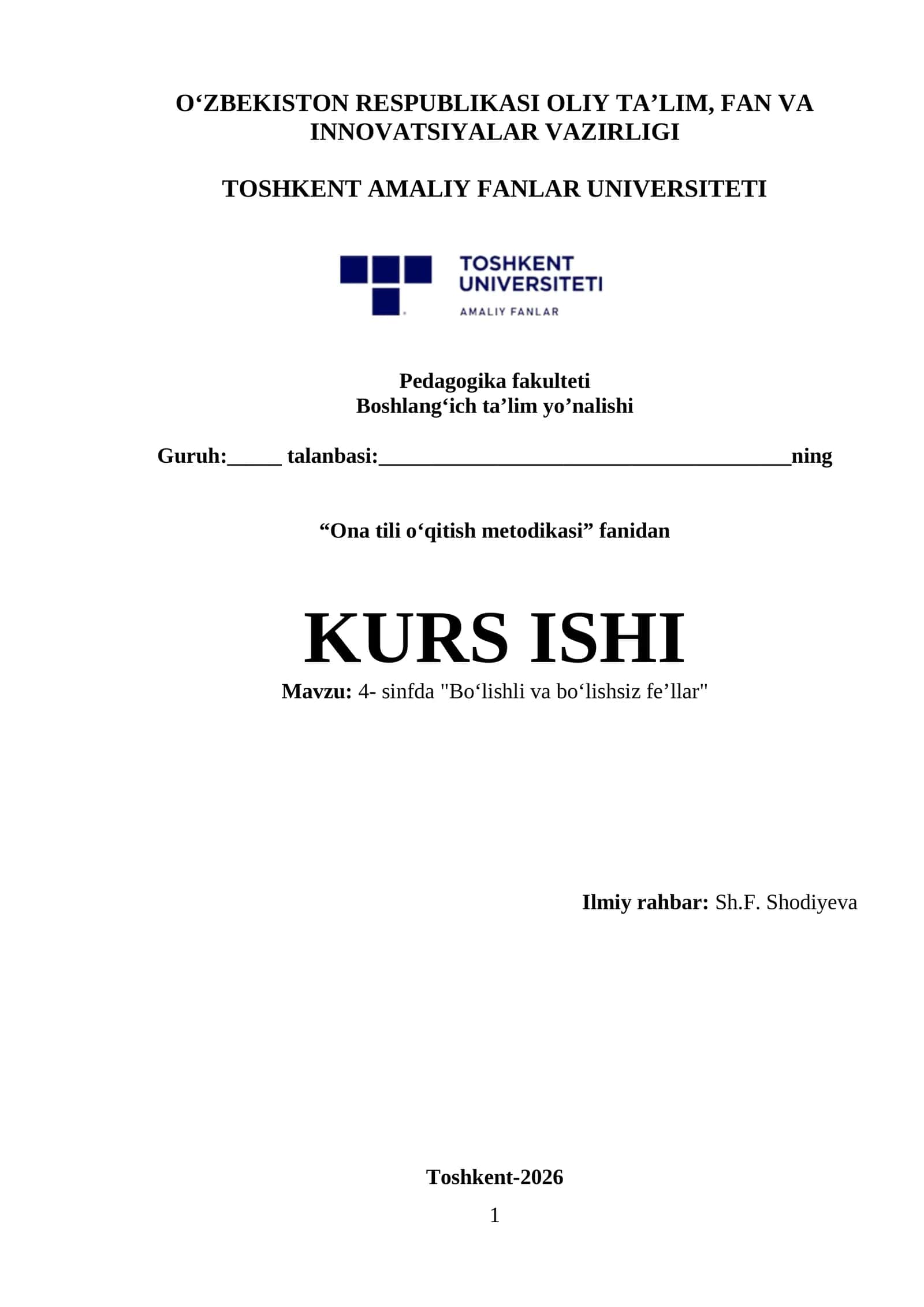 4-sinfda Boʻlishli va boʻlishsiz feʼllar 1
