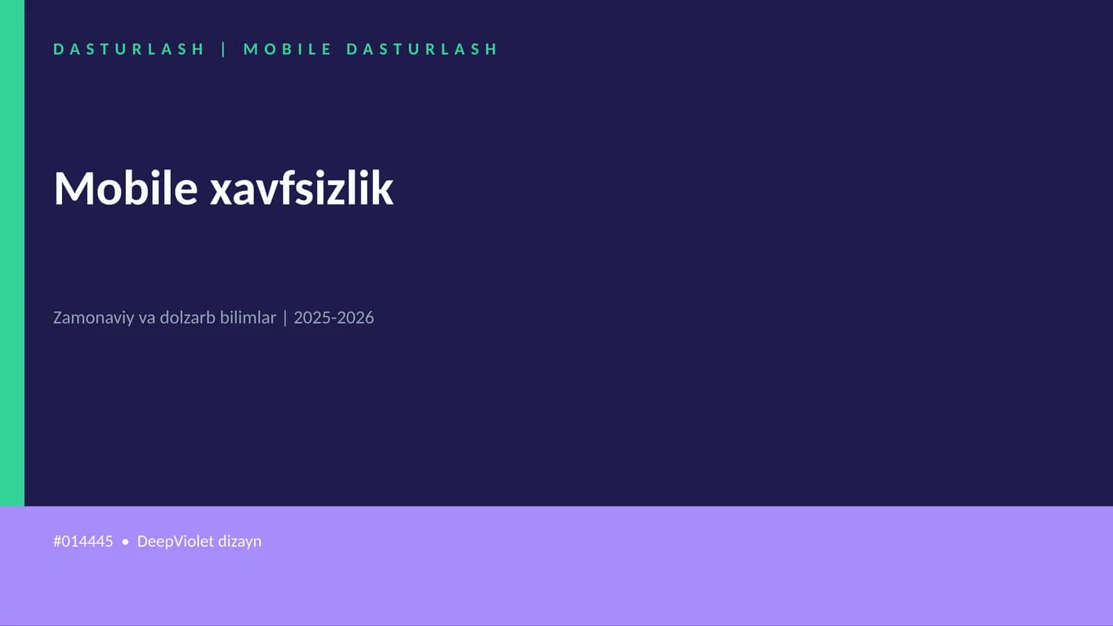 Mobile xavfsizlik 1