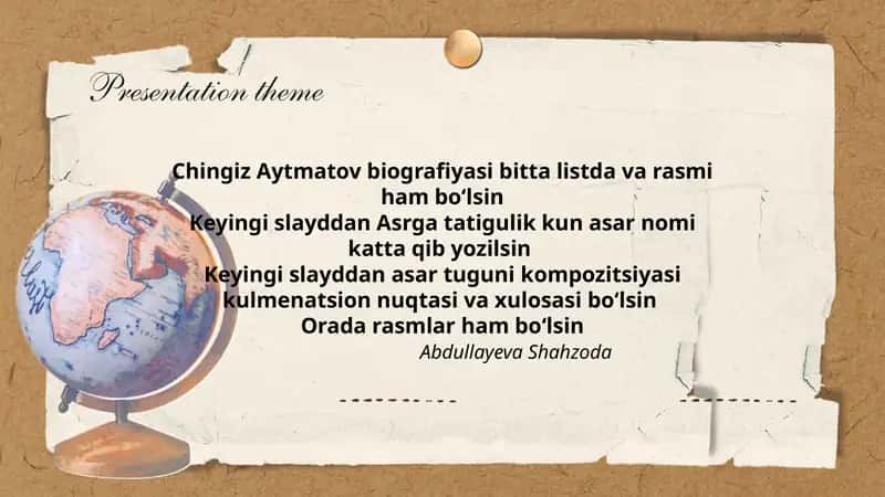 Asrga tatigulik kun 1