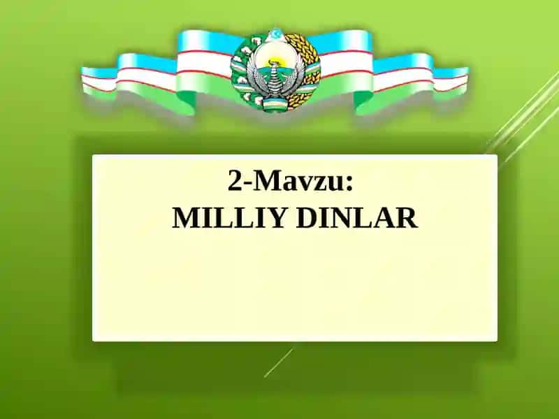 MILLIY DINLAR 1