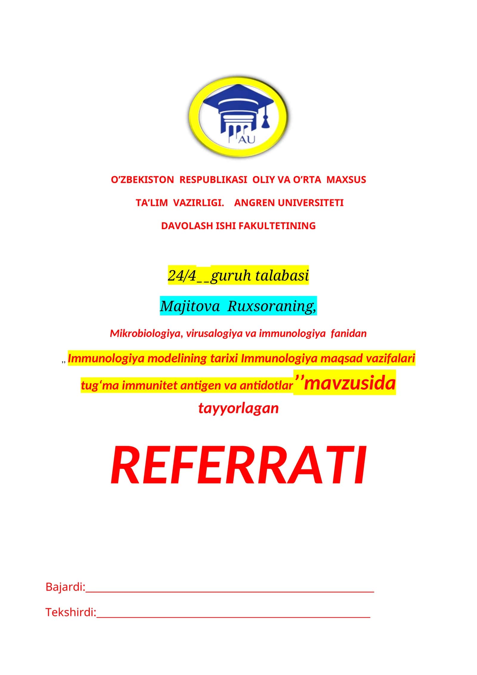 Immunologiya modelining tarixi 1