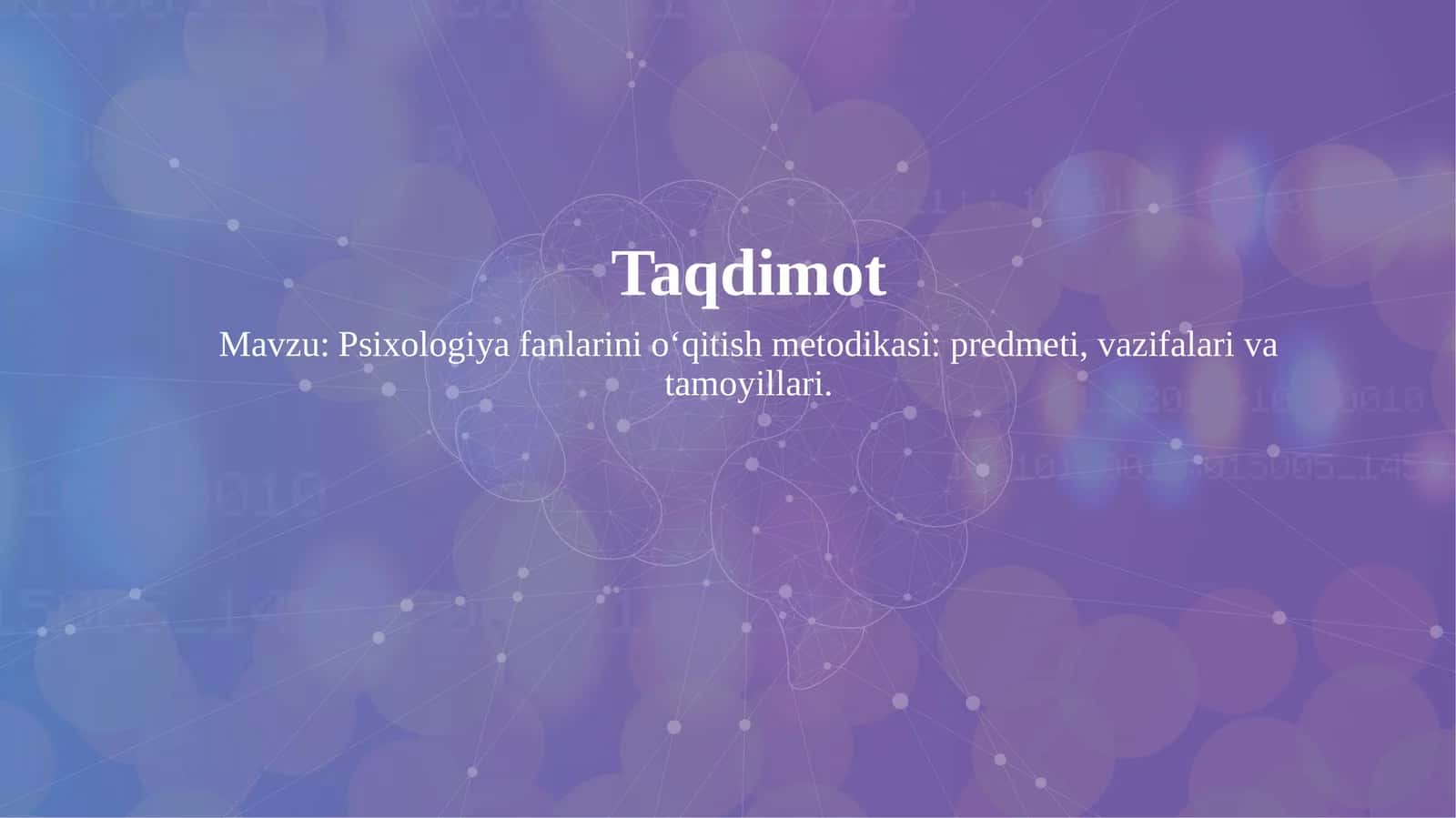 Psixologiya fanining rivojlanish tarixi va hozirgi holati 1