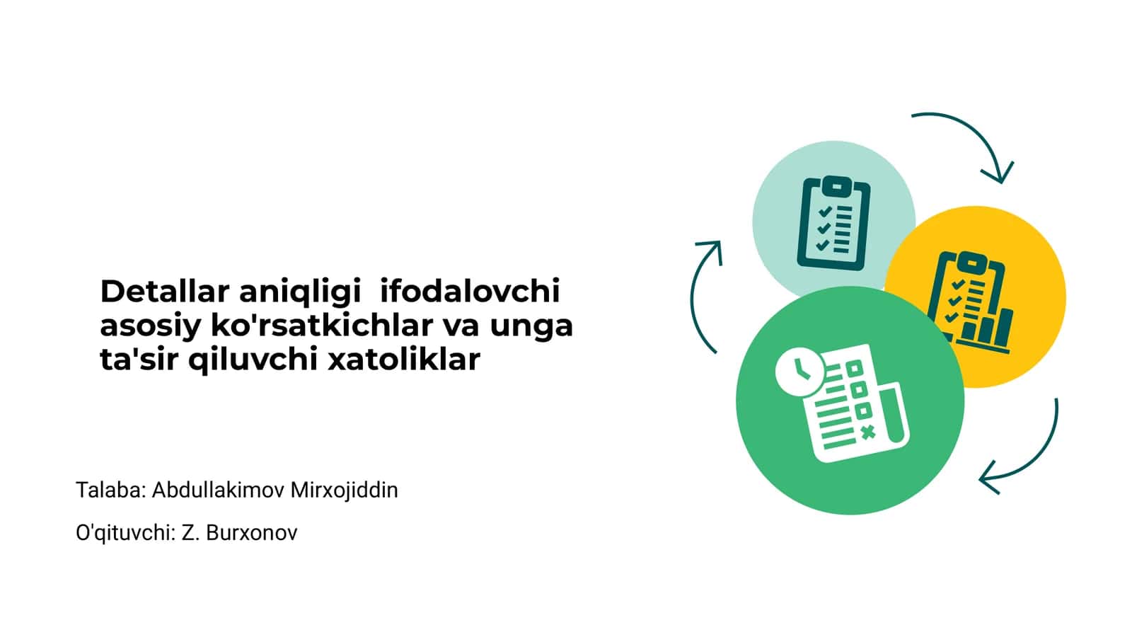 Aniqlikning asosiy ko'rsatkichlari 1