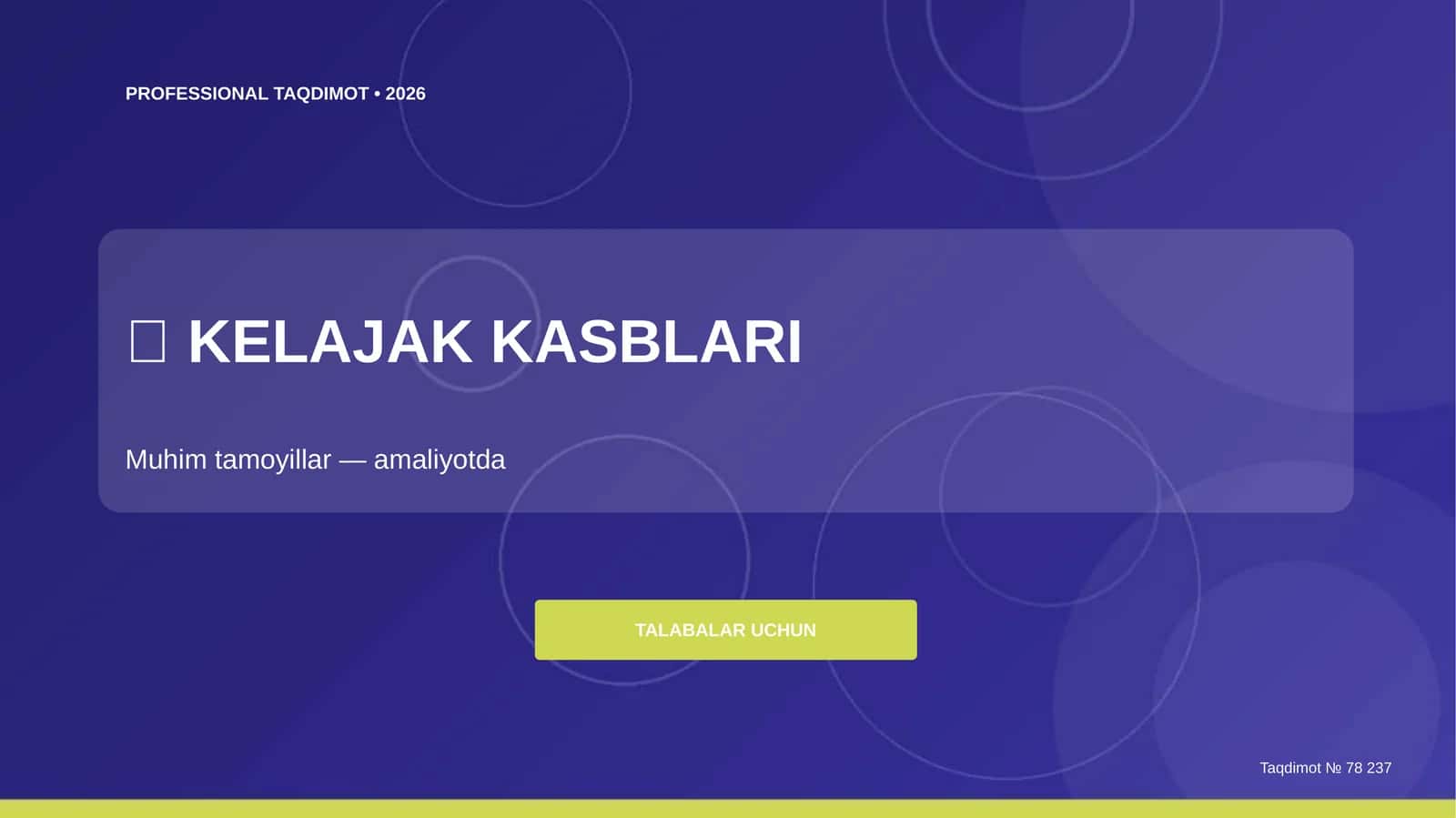 Kelajak kasblari: muhim tamoyillar (amaliyotda) [talabalar uchun] 1