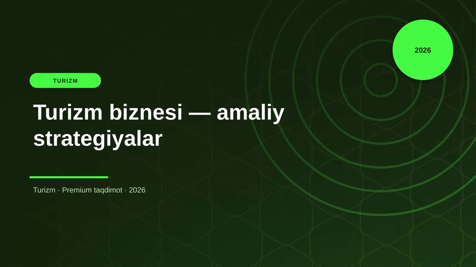 Turizm biznesi — amaliy strategiyalar 1