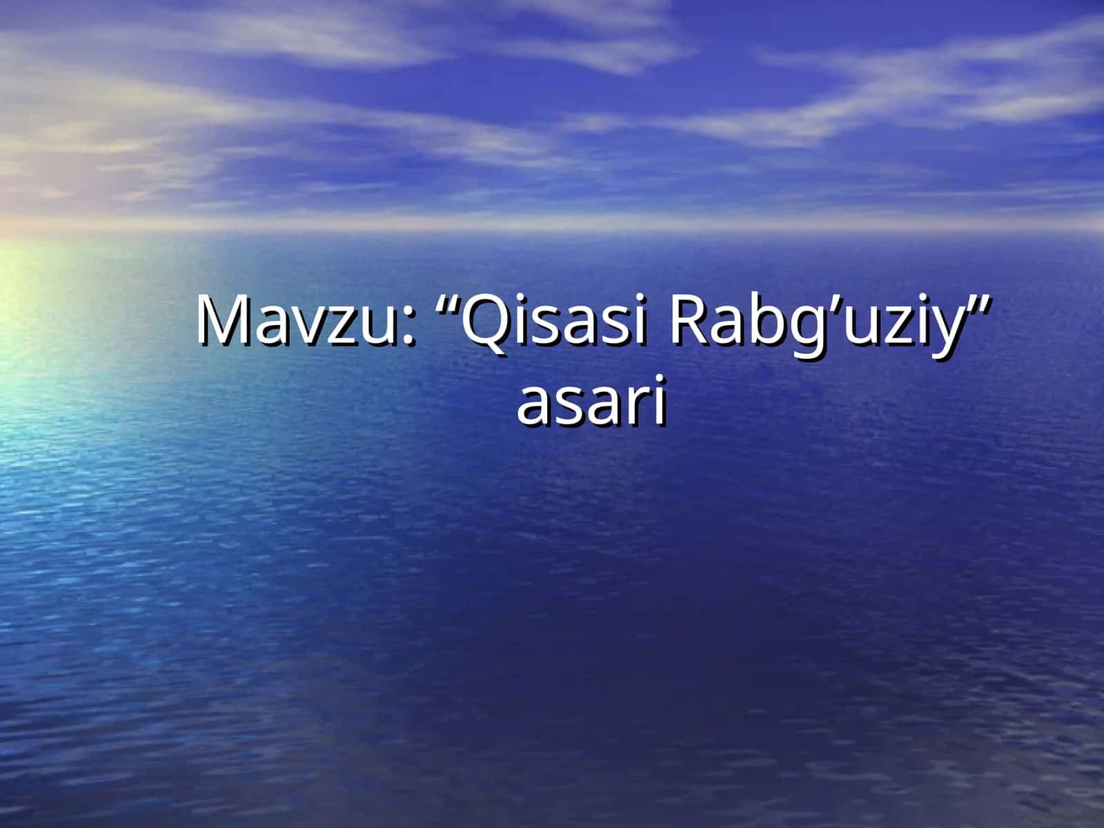 “Qisasi Rabg’uziy” asari 1