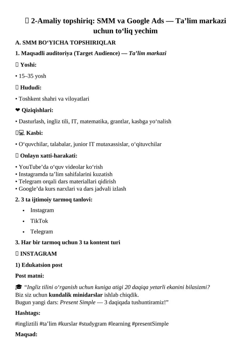 SMM va Google Ads 1