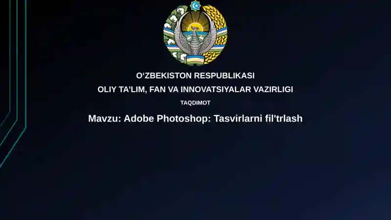 Adobe Photoshop:Tasvirlarnifil'trlash