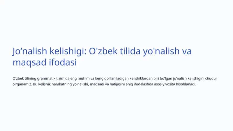 Joʻnalish kelishigi 1