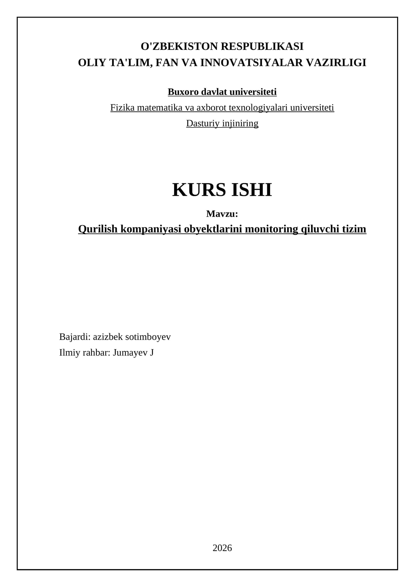Qurilish kompaniyasi obyektlarini monitoring qiluvchi tizim 1