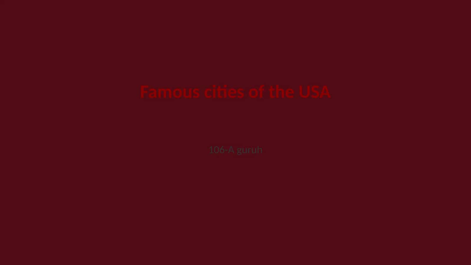 Famous cities of the USA 1