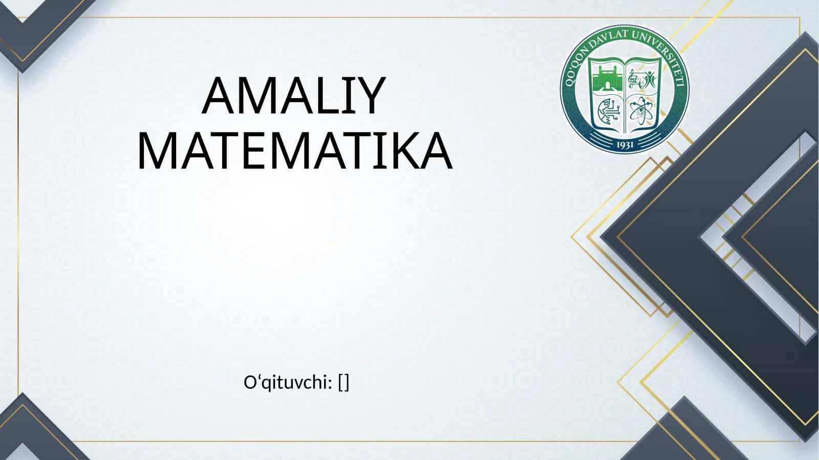 AMALIY MATEMATIKA 1