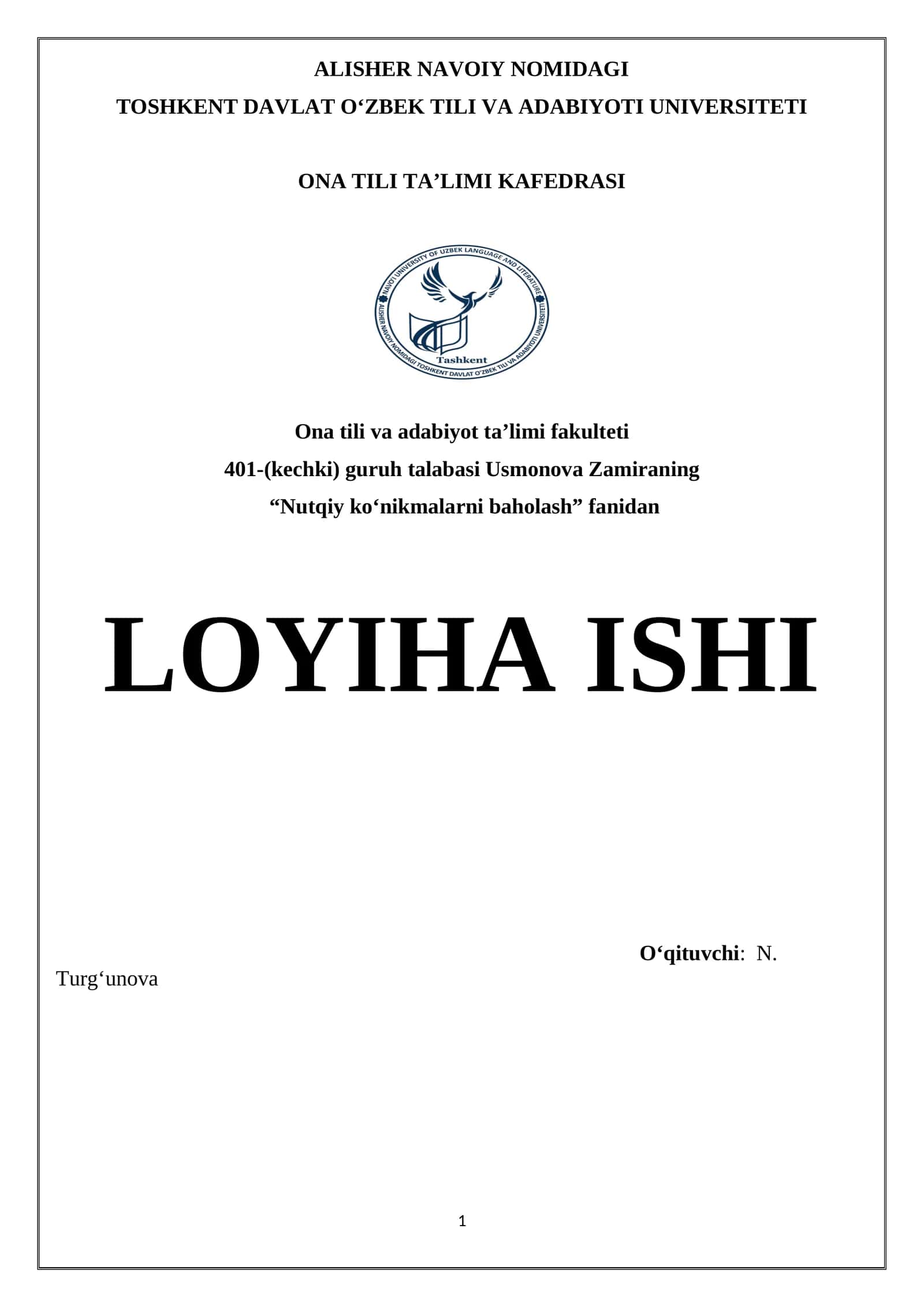 LOYIHA 1