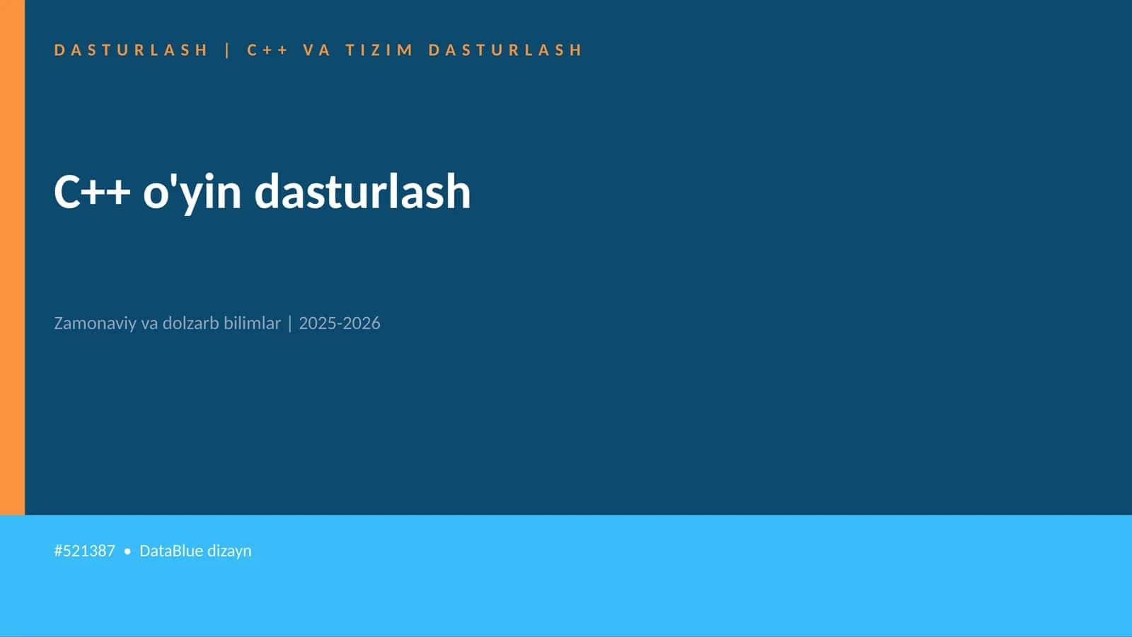 C++ o'yin dasturlash 1