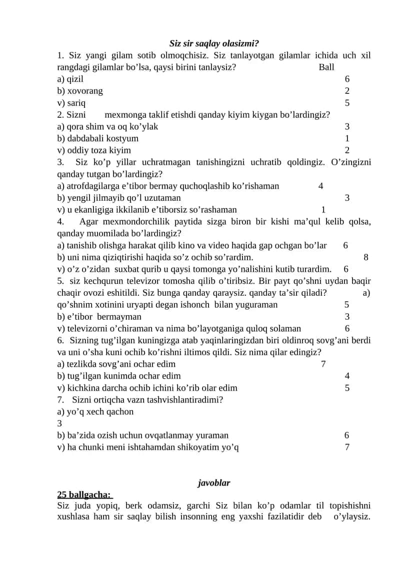 Sir saqlay olasizmi metodikasi 1