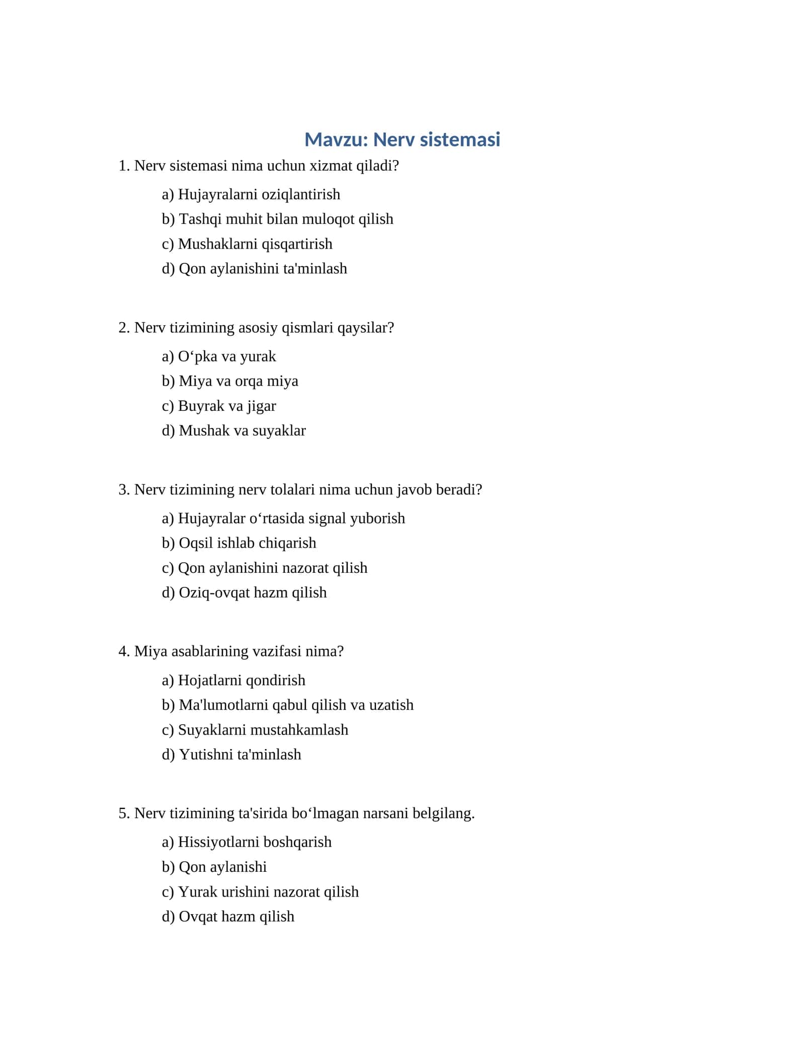 Nerv sistemasi 1