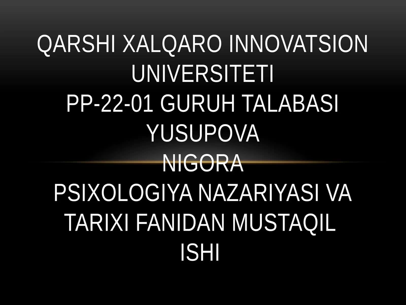 SHARQDA PSIXOLOGIYA TARIXI 1