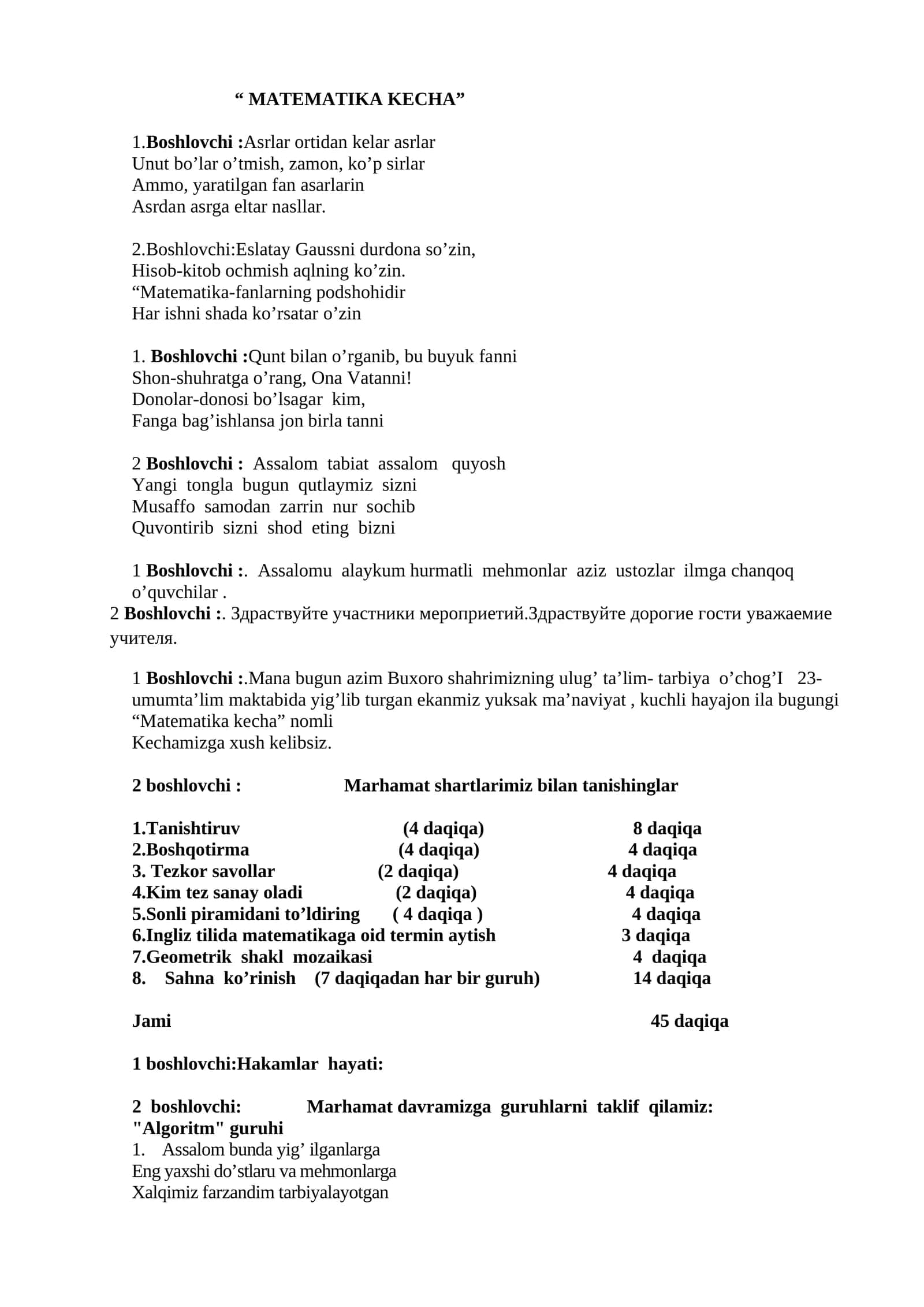 Matematika Kecha 1