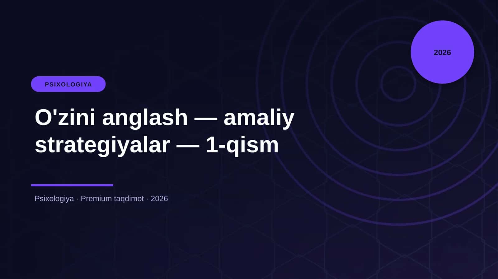O'zini anglash — amaliy strategiyalar — 1-qism 1