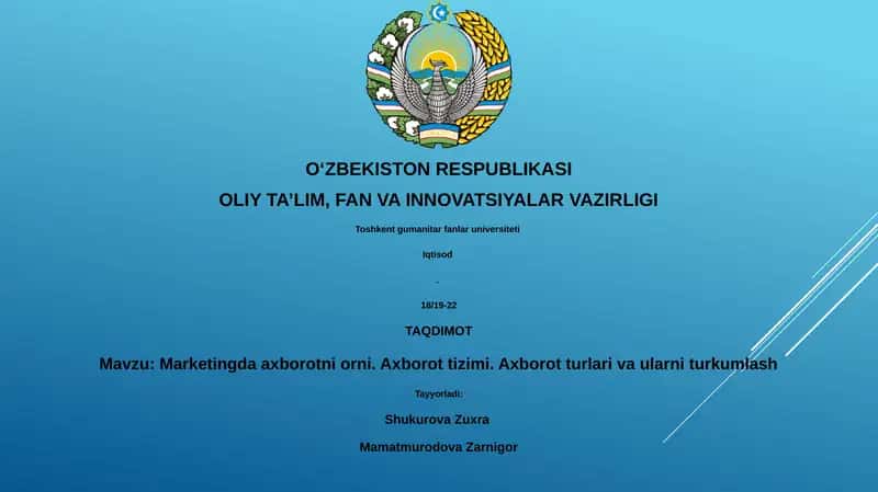 Marketingda axborotni orni 1