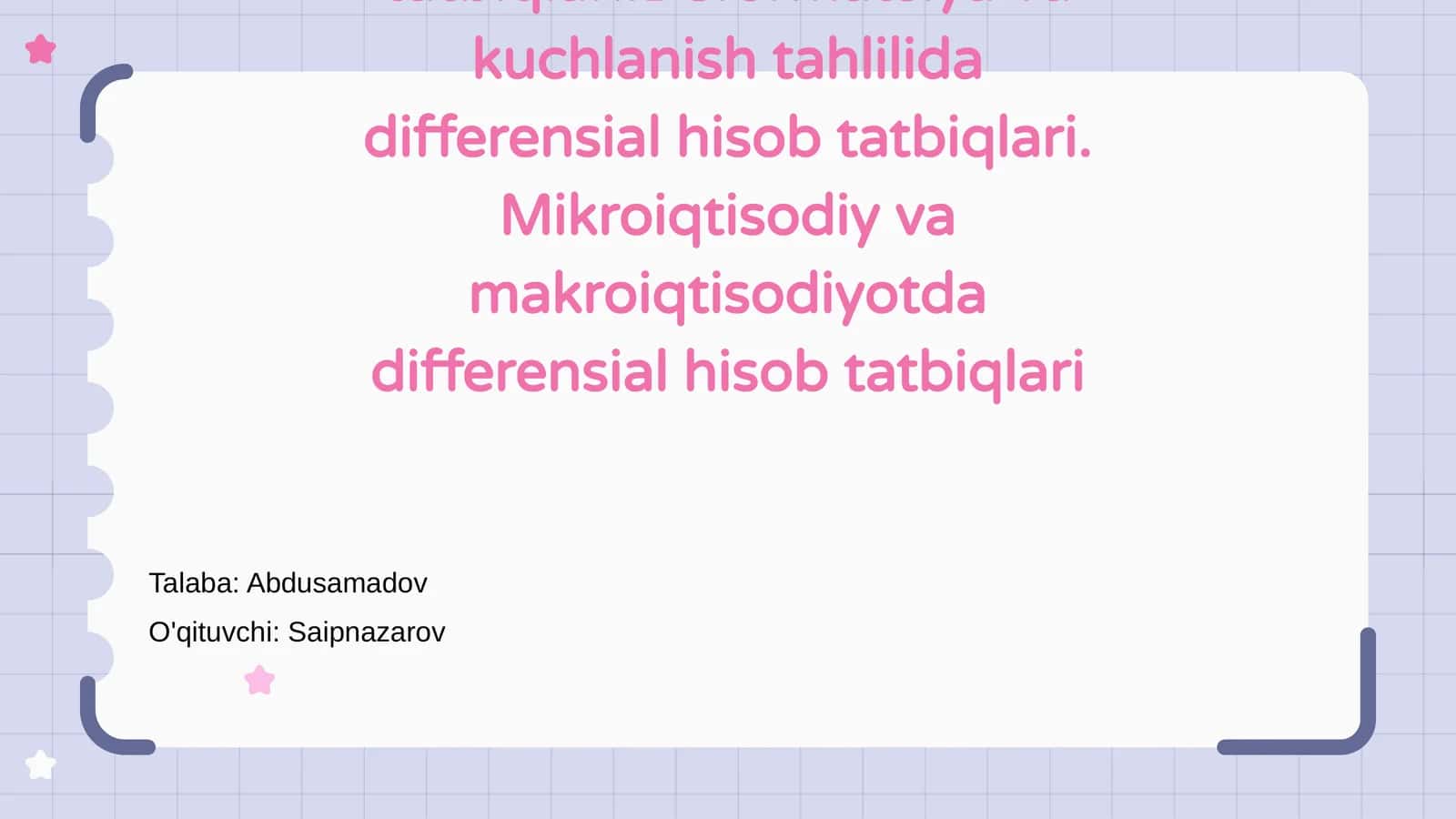 Sonli ketma-ketliklarni kvant mexanikasidagi tatbiqlari 1