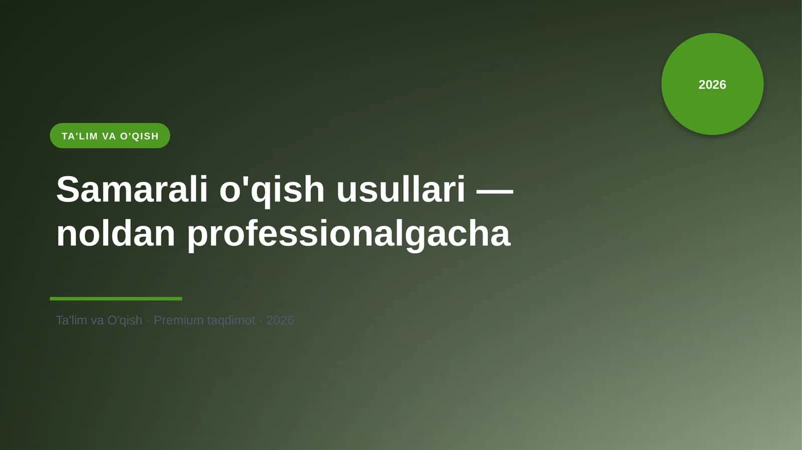 Samarali o'qish usullari — noldan professionalgacha 1