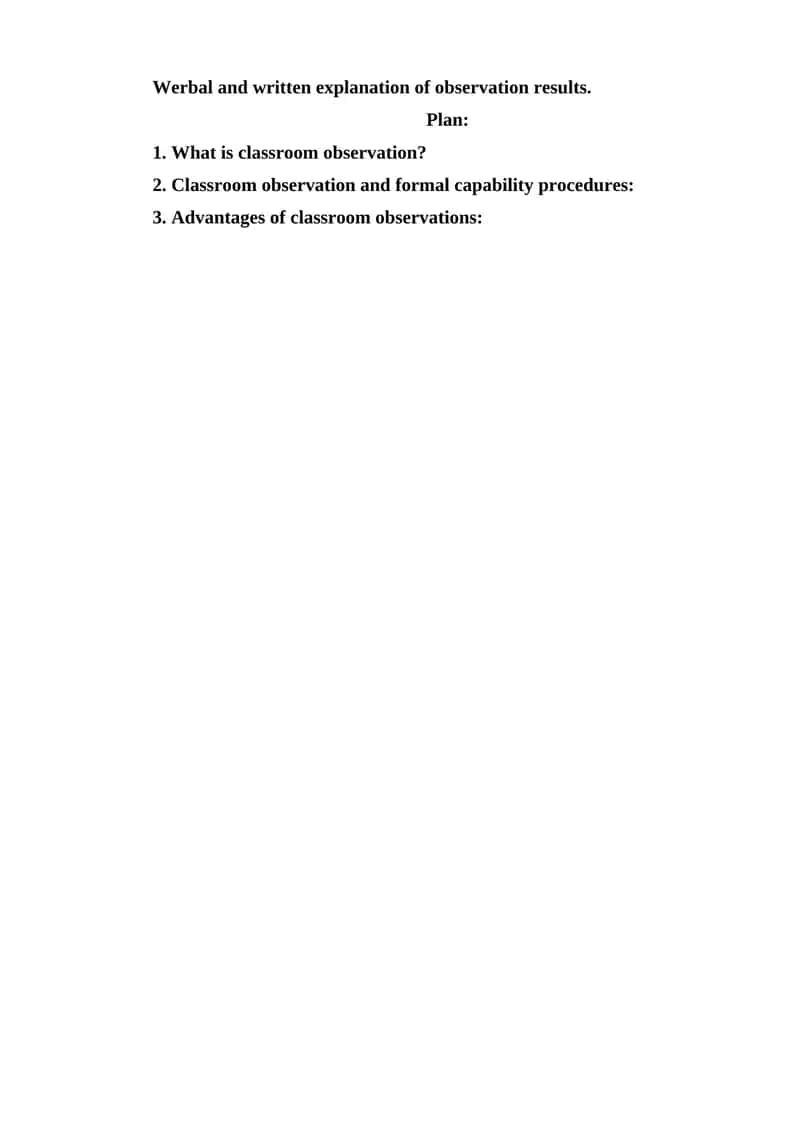 Classroom Observation Techniques 1