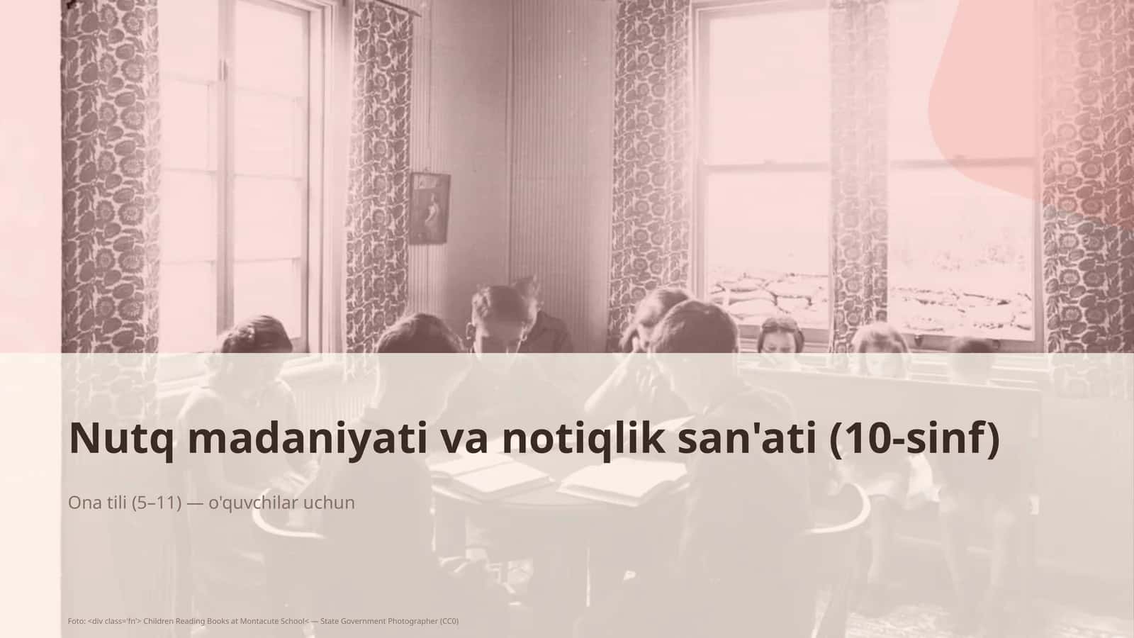 Nutq madaniyati va notiqlik san'ati (10-sinf) 1