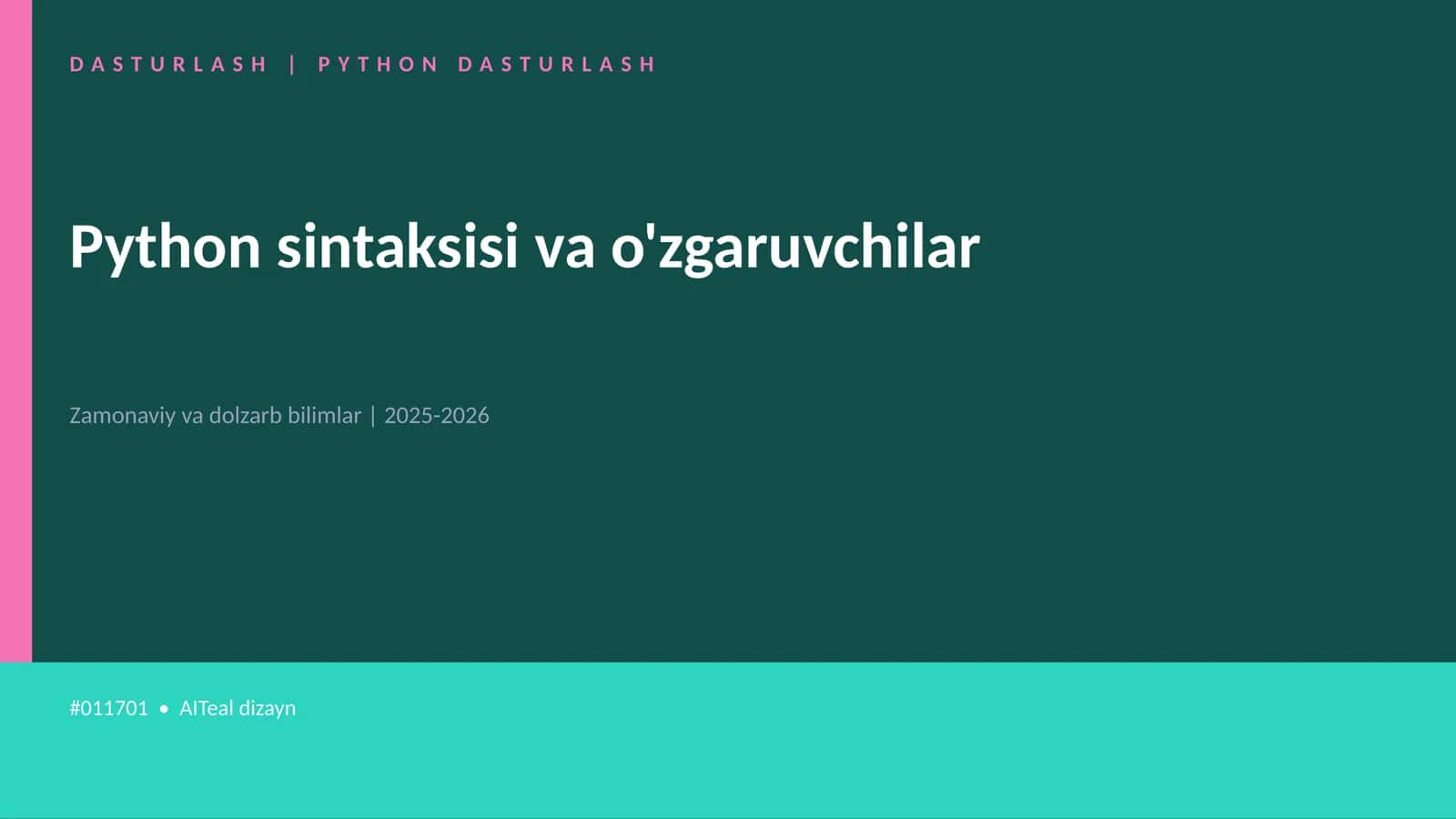 DASTURLASH | PYTHON DASTURLASH 1