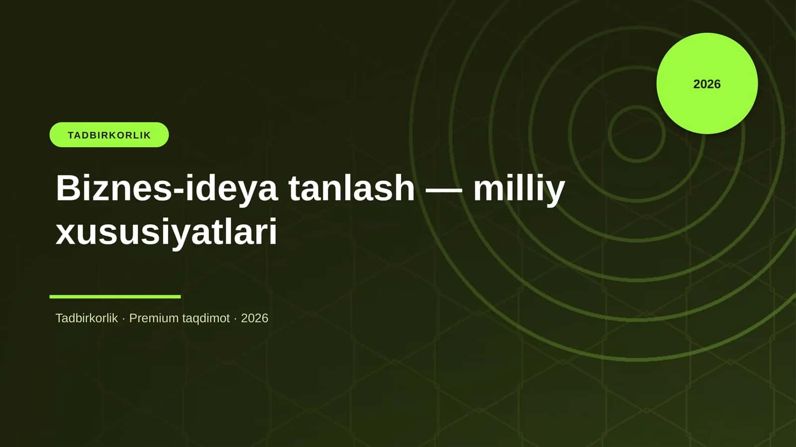 Biznes-ideya tanlash — milliy xususiyatlari 1
