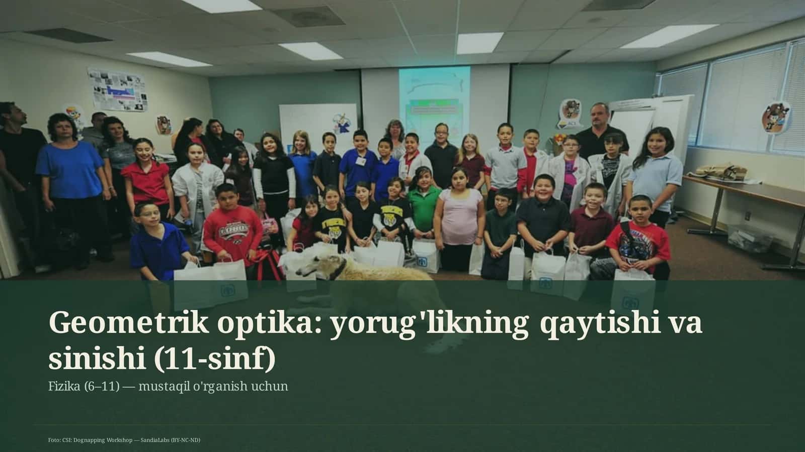 Geometrik optika: yorug'likning qaytishi va sinishi (11-sinf) 1