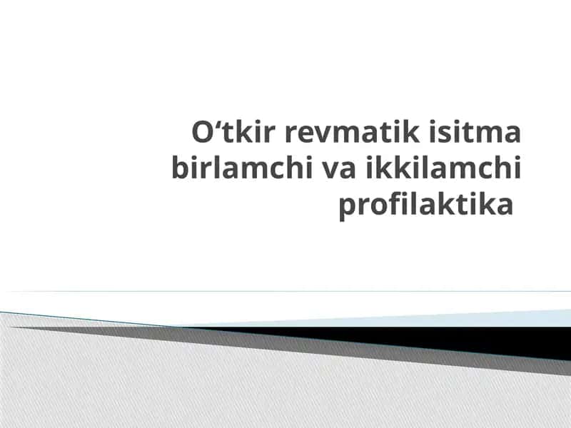 Oʻtkir revmatik isitma 1