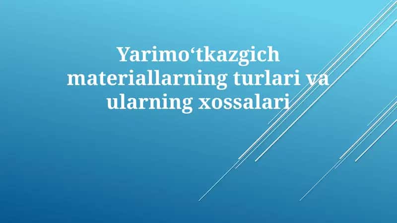 Yarimo‘tkazgich materiallar 1