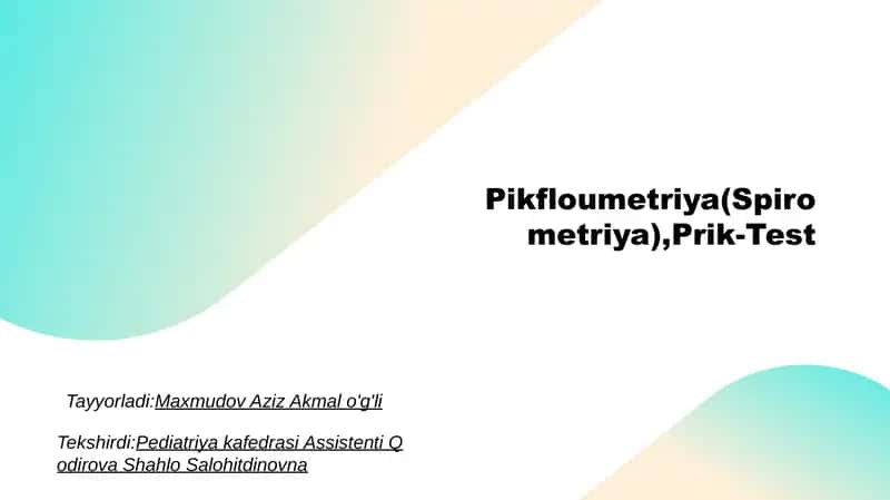 Pikfloumetriya,Prick-test 1