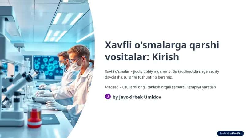 Xavfli o'smalarga qarshi vositalar 1