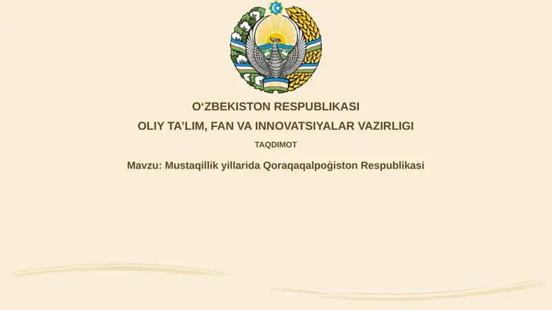 Mustaqillik Yillarida Qoraqalpogʻiston Respublikasi 1