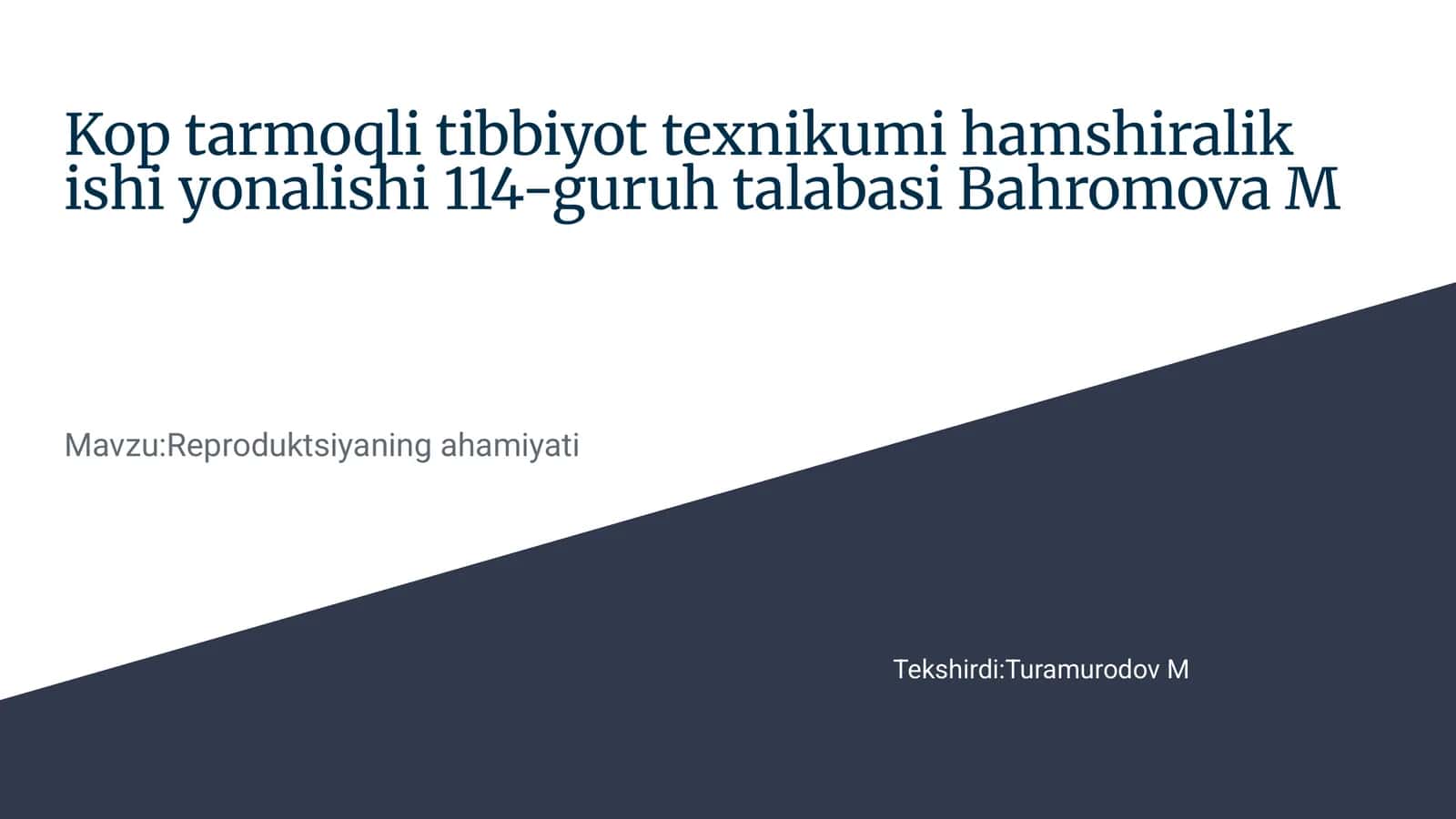 Reproduksiyoning ahamiyati 1