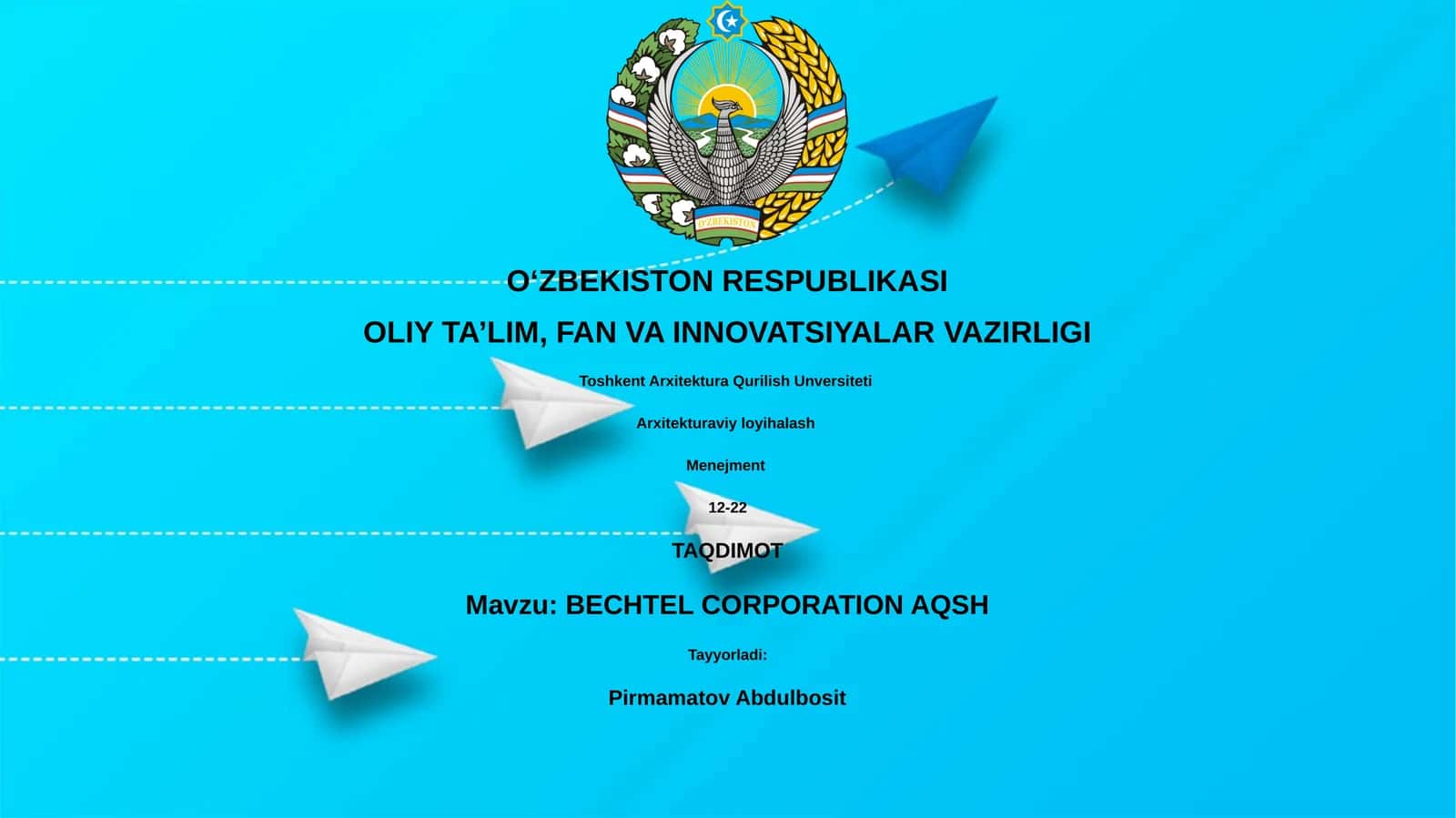 BECHTEL CORPORATION AQSH 1