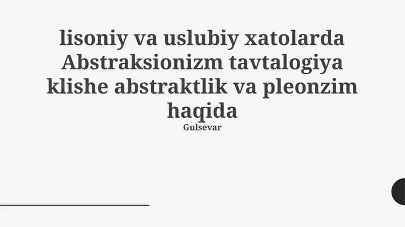 Abstraksionizm va Lingvistik-Stilistik Xatolar 1