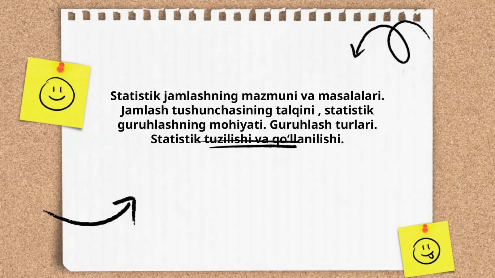 Statistik jamlashning mazmuni va masalalari 1