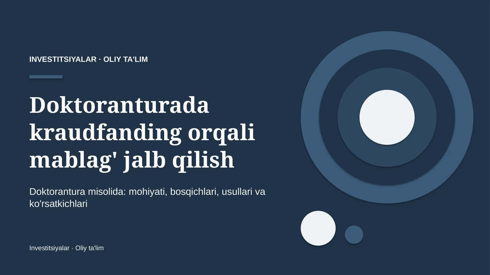 Doktoranturada kraudfanding orqali mablag' jalb qilish 1