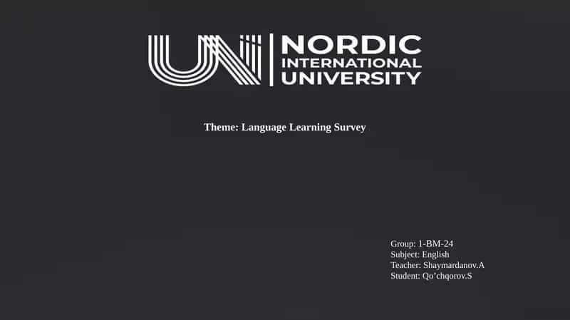 Language Learning Survey 1