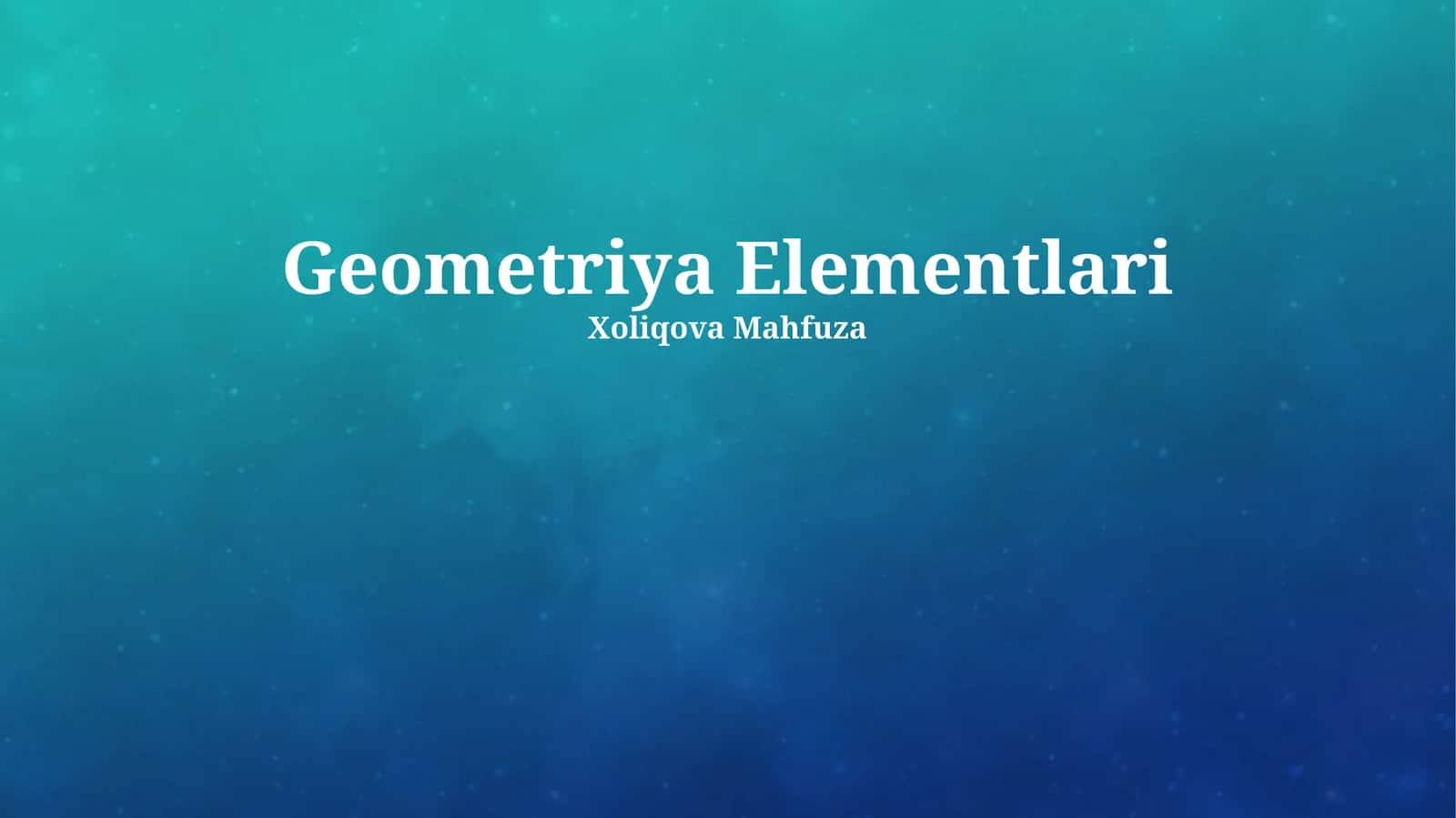 Geometriya Elementlari 1