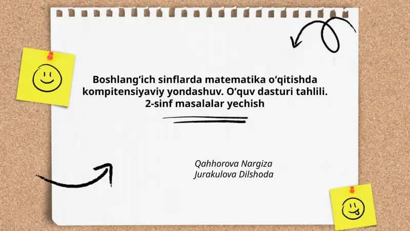 Boshlangʻich sinflarda matematika oʻqitishda kompitensiyaviy yondashuv 1