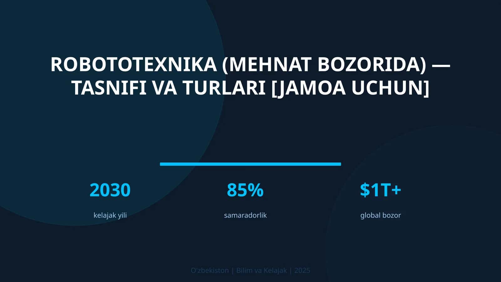 ROBOTOTEXNIKA (MEHNAT BOZORIDA) — TASNIFI VA TURLARI [JAMOA UCHUN] 1