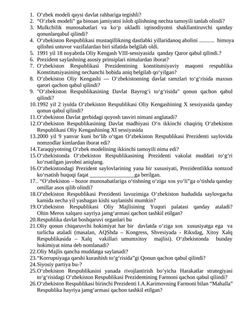 O‘zbek modeli 1