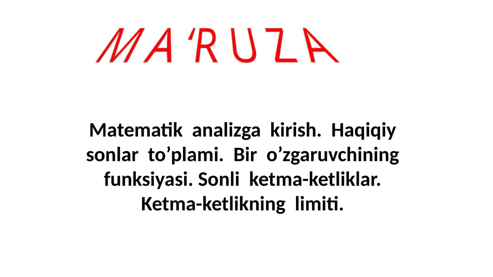 Sоnliketma-ketliklar 1