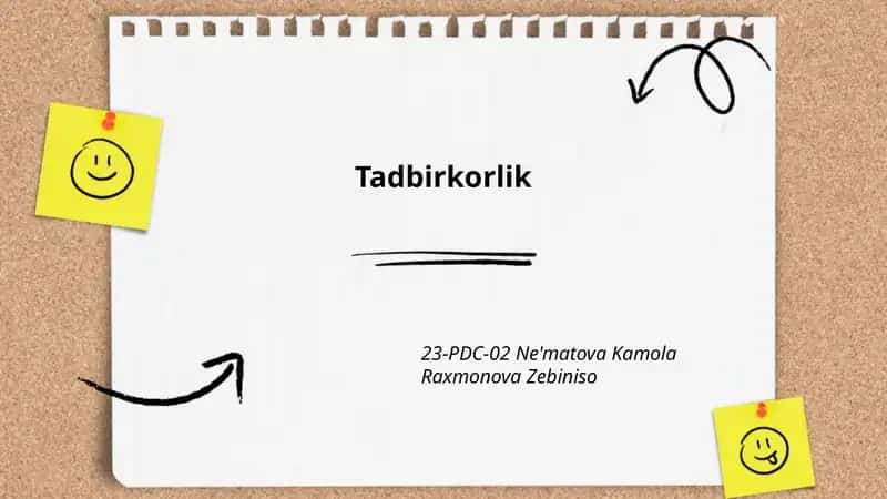 Tadbirkorlik asoslari 1