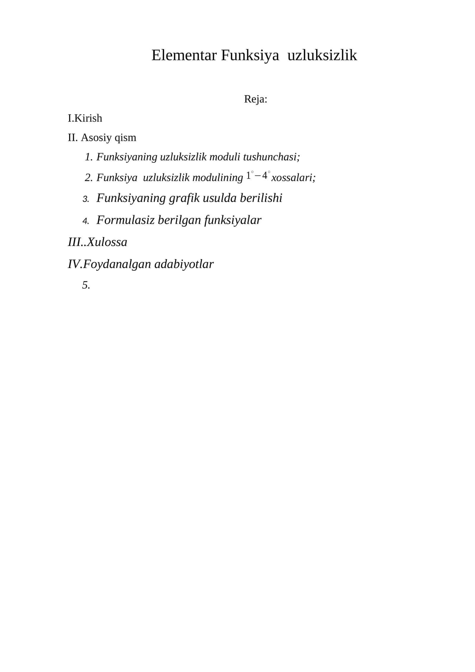 Elementar Funksiya uzluksizlik 1